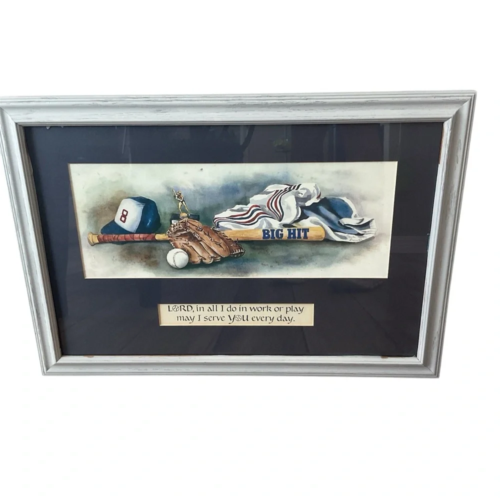 Big Hit Baseball Wall Art - Framed Print